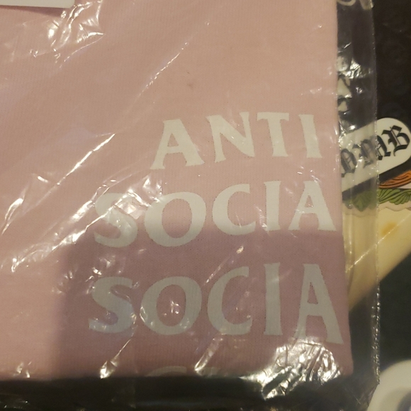 Anti social social club box logo tee pink XL - Picture 2 of 6